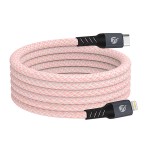Câble Lightning USB-C magnétique rose spiralé