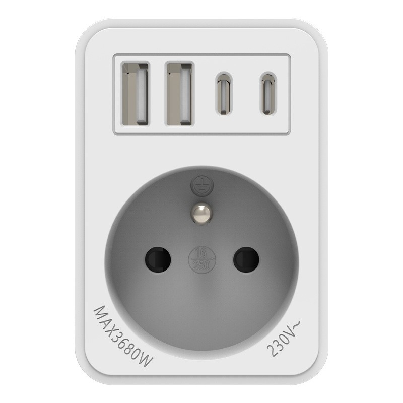 Prise USB blanche iServices