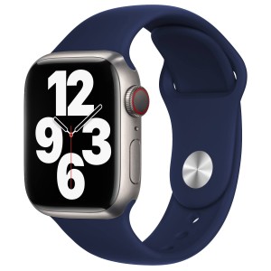 Bracelet en Silicone pour Apple Watch bleu avec montre