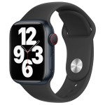 Bracelet en Silicone pour Apple Watch noir avec montre