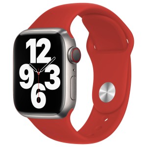 Bracelet en Silicone pour Apple Watch rouge avec montre