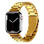 Bracelet Apple Watch en Acier or avec la montre