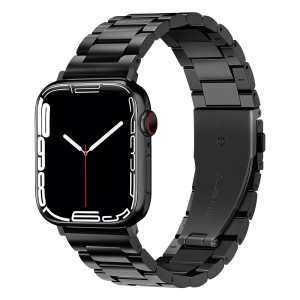 Bracelet Apple Watch en Acier noir avec la montre