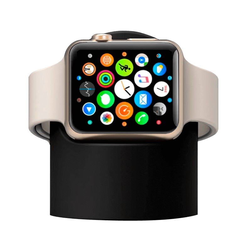 Support de Chargeur Apple Watch avec Apple Watch en montrant le menu